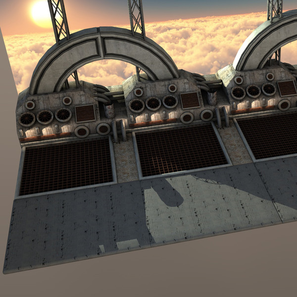futuristic bridge environment scene 3d c4d - Futuristic Bridge Environment by KeremGogus