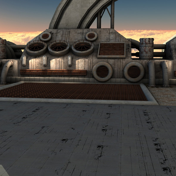 futuristic bridge environment scene 3d c4d - Futuristic Bridge Environment by KeremGogus