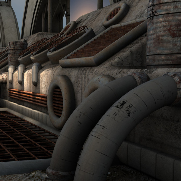 futuristic bridge environment scene 3d c4d - Futuristic Bridge Environment by KeremGogus