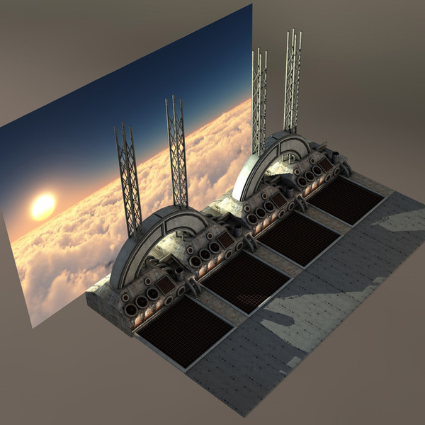 futuristic bridge environment scene 3d c4d - Futuristic Bridge Environment by KeremGogus