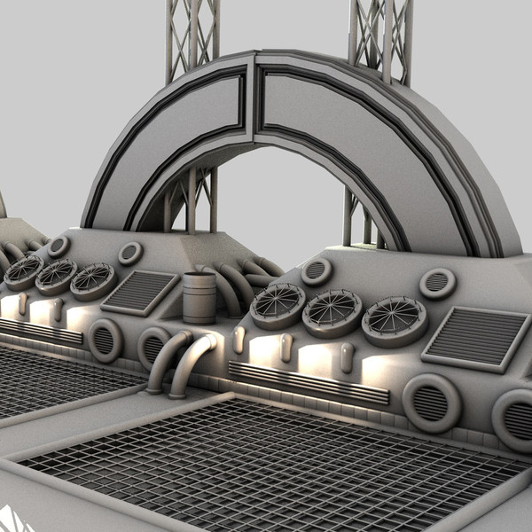 futuristic bridge environment scene 3d c4d - Futuristic Bridge Environment by KeremGogus