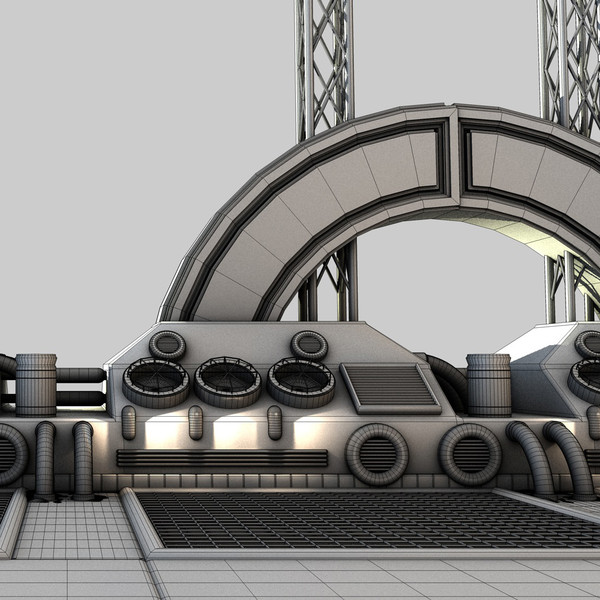 futuristic bridge environment scene 3d c4d - Futuristic Bridge Environment by KeremGogus