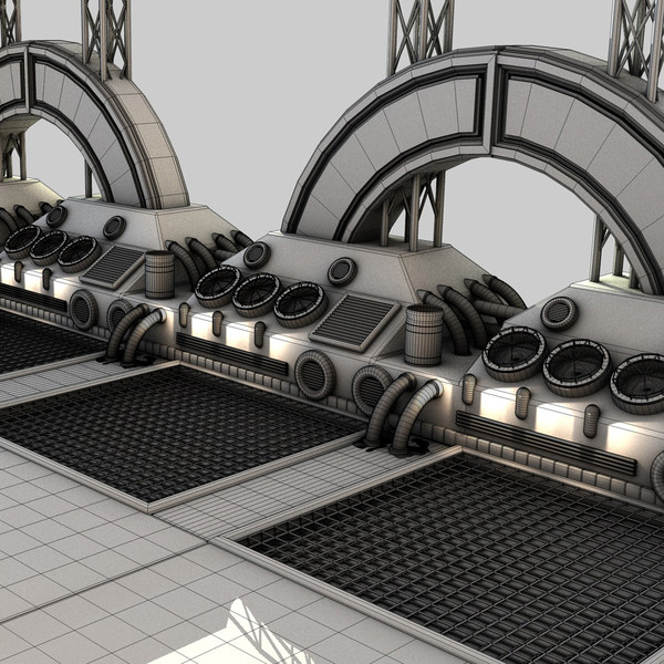 futuristic bridge environment scene 3d c4d - Futuristic Bridge Environment by KeremGogus