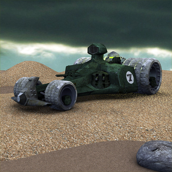 3d fantasy armored tanks racers model - Post Apocalyptic Racer by StudioEgan