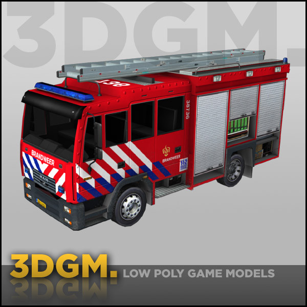 firetruck real time obj - Firetruck 3DGM by 3D Game Models