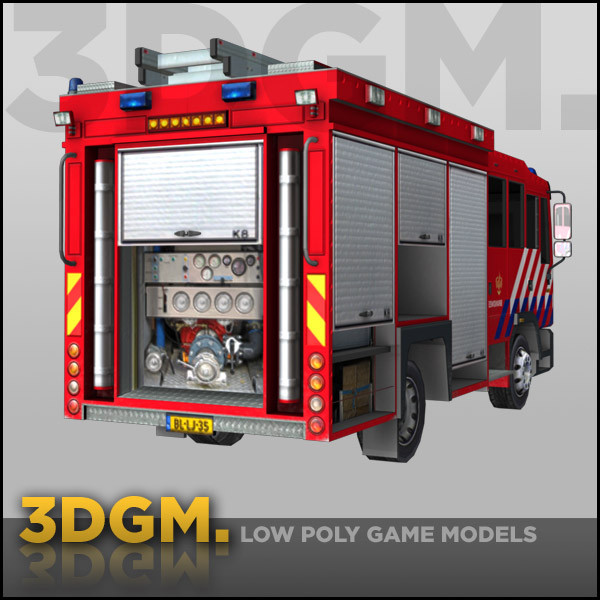 firetruck real time obj - Firetruck 3DGM by 3D Game Models