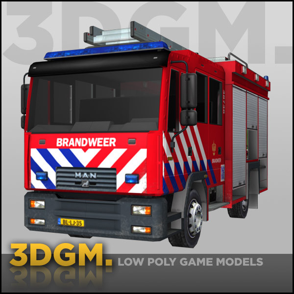 firetruck real time obj - Firetruck 3DGM by 3D Game Models