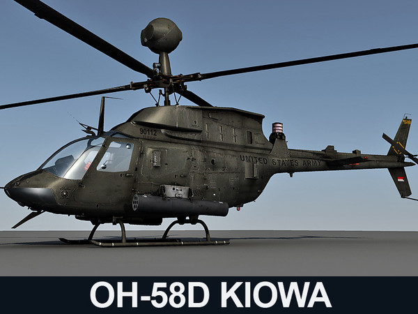 3d model kiowa warrior oh-58d - OH-58D Kiowa Warrior 3d model by Eric.Levi