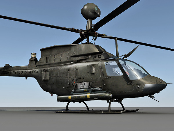 3d model kiowa warrior oh-58d - OH-58D Kiowa Warrior 3d model by Eric.Levi