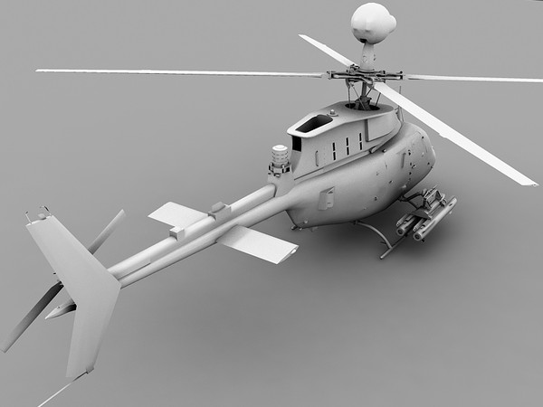 3d model kiowa warrior oh-58d - OH-58D Kiowa Warrior 3d model by Eric.Levi
