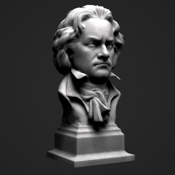 3d decorative bust beethoven model - Beethoven Bust by clay master