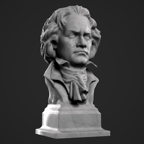 3d decorative bust beethoven model - Beethoven Bust by clay master