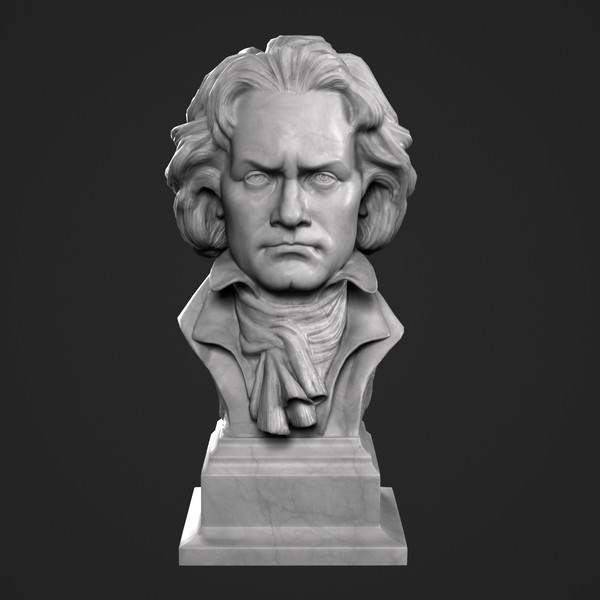 3d decorative bust beethoven model - Beethoven Bust by clay master