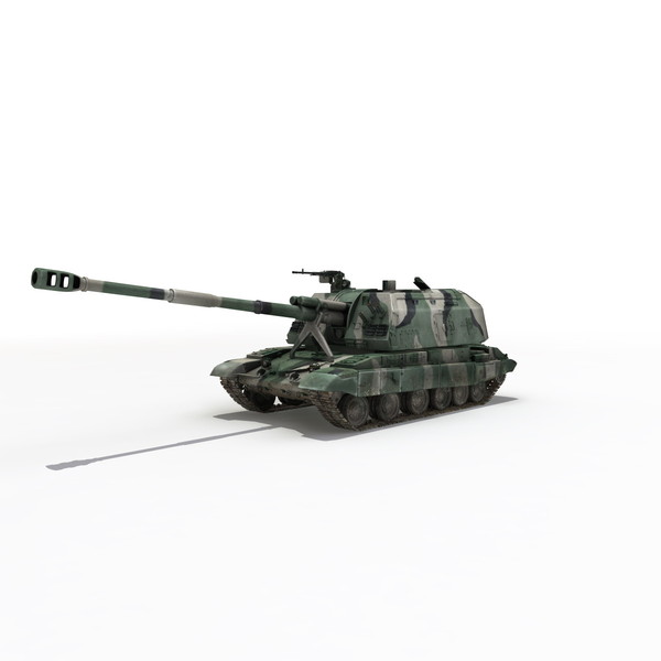 realistic howitzer msta-s 3d model - Howitzer MSTA-S by 3d_molier