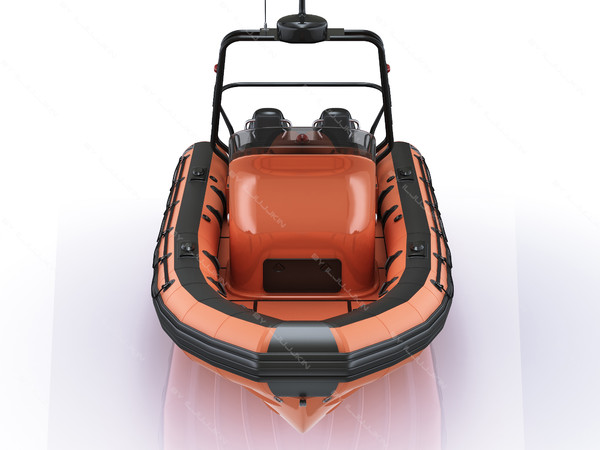 inflatable lifeboat zodiac engine 3d model - Inflatable lifeboat Zodiac RIB Hurricane and engine Mercury Verado 200 by iljujjkin