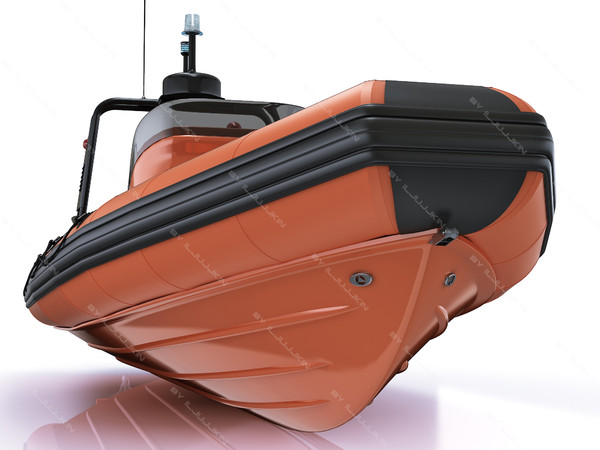 inflatable lifeboat zodiac engine 3d model - Inflatable lifeboat Zodiac RIB Hurricane and engine Mercury Verado 200 by iljujjkin