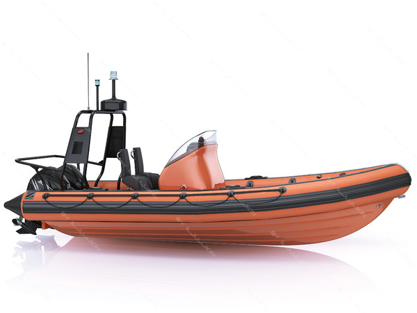 inflatable lifeboat zodiac engine 3d model - Inflatable lifeboat Zodiac RIB Hurricane and engine Mercury Verado 200 by iljujjkin