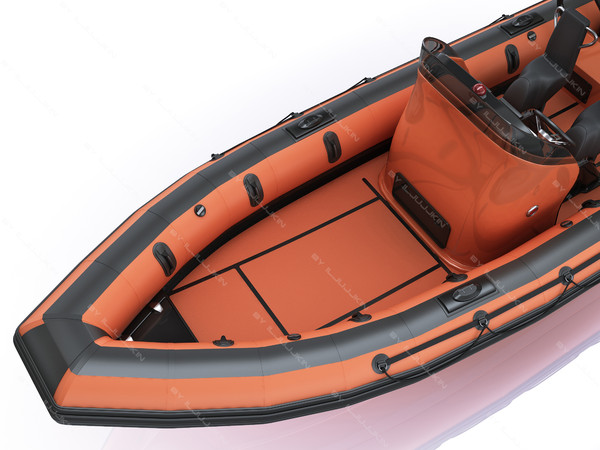 inflatable lifeboat zodiac engine 3d model - Inflatable lifeboat Zodiac RIB Hurricane and engine Mercury Verado 200 by iljujjkin