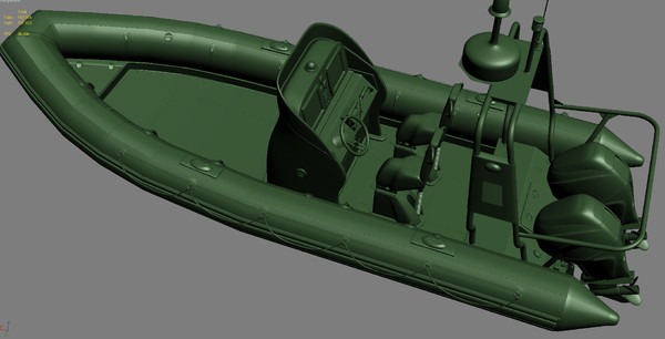 inflatable lifeboat zodiac engine 3d model - Inflatable lifeboat Zodiac RIB Hurricane and engine Mercury Verado 200 by iljujjkin