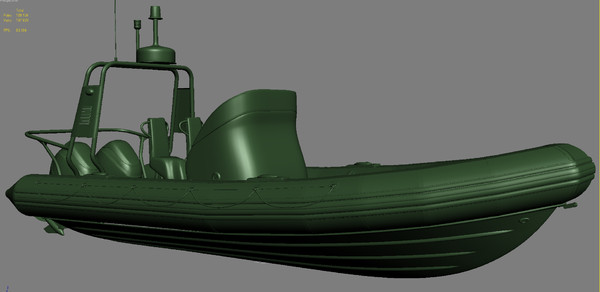 inflatable lifeboat zodiac engine 3d model - Inflatable lifeboat Zodiac RIB Hurricane and engine Mercury Verado 200 by iljujjkin