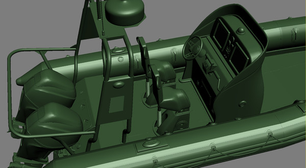 inflatable lifeboat zodiac engine 3d model - Inflatable lifeboat Zodiac RIB Hurricane and engine Mercury Verado 200 by iljujjkin
