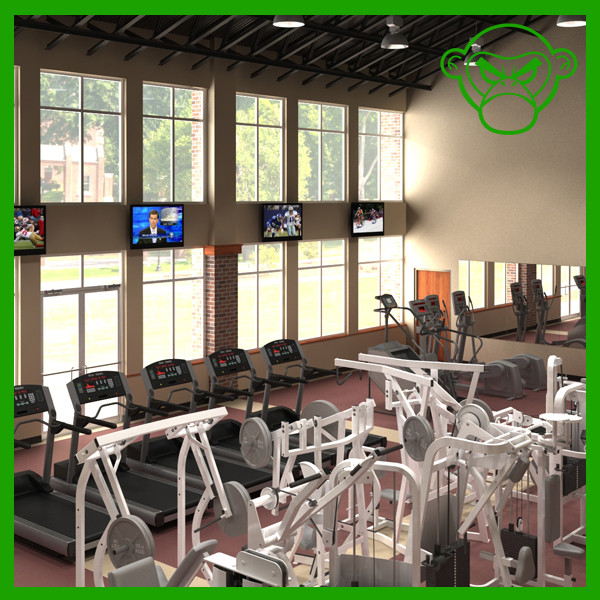 3d fitness center - Fitness Center by monkeyodoom