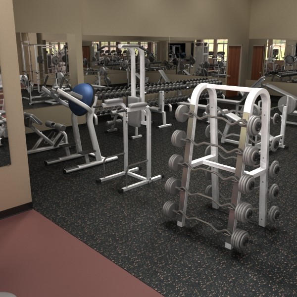 3d fitness center - Fitness Center by monkeyodoom