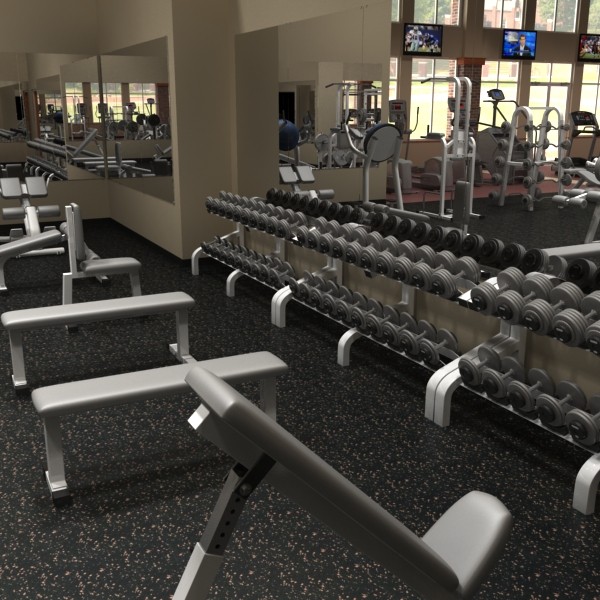 3d fitness center - Fitness Center by monkeyodoom