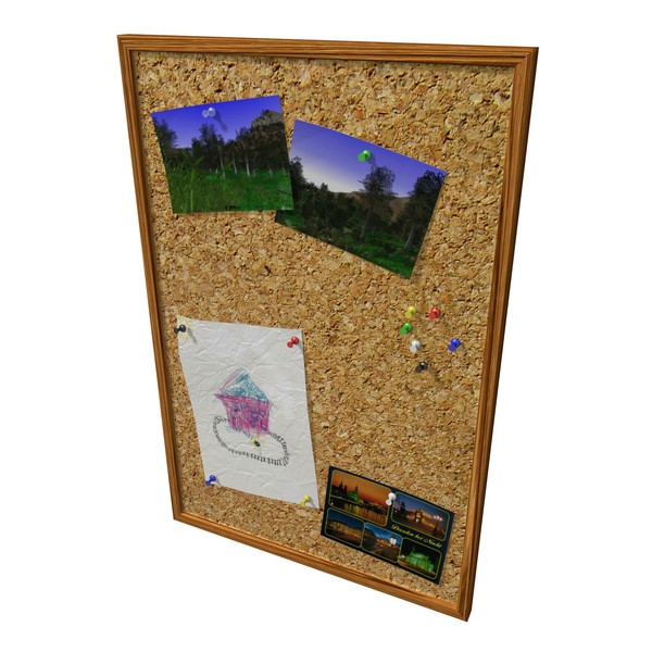 corkboard thumbtacks postcards 3d fbx - Corkboard With Tumbtacks by DeYogbar