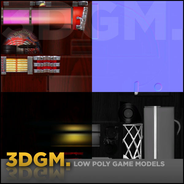 jukebox wurlitzer obj - Jukebox Wurlitzer 3DGM by 3D Game Models