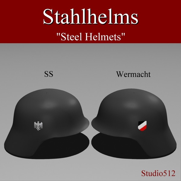 3d model helmets german army - Stahlhelms by jhthomas512
