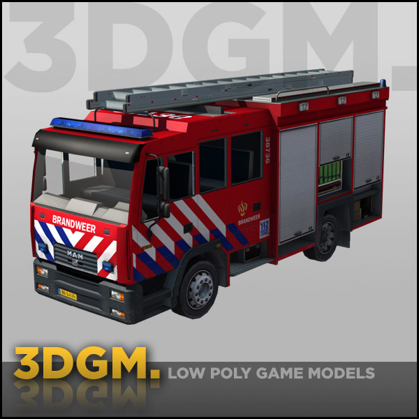 firetruck real time obj - Firetruck 3DGM by 3D Game Models