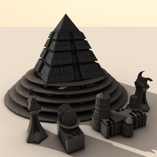 cinema4d science fiction pyramid - Futuristic Pyramid by KeremGogus