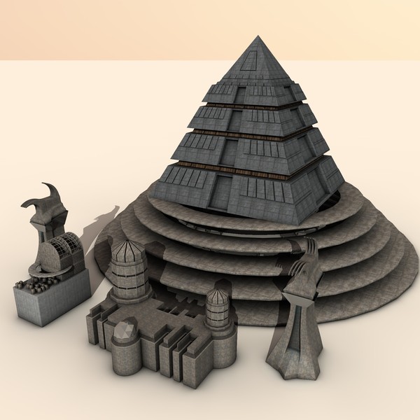 cinema4d science fiction pyramid - Futuristic Pyramid by KeremGogus