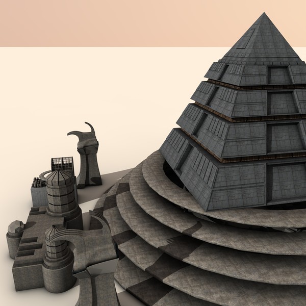 cinema4d science fiction pyramid - Futuristic Pyramid by KeremGogus