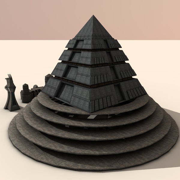 cinema4d science fiction pyramid - Futuristic Pyramid by KeremGogus