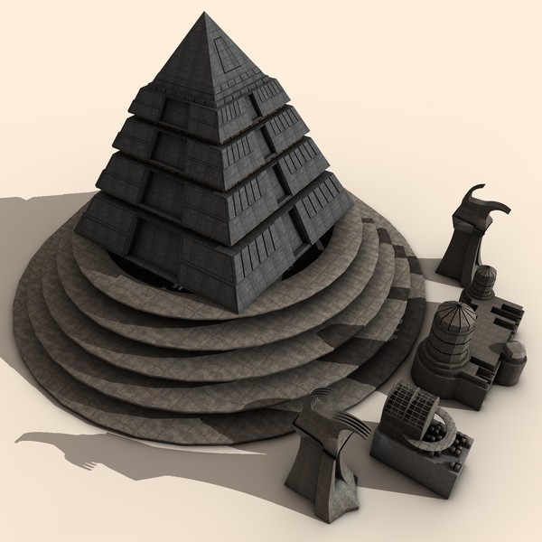 cinema4d science fiction pyramid - Futuristic Pyramid by KeremGogus