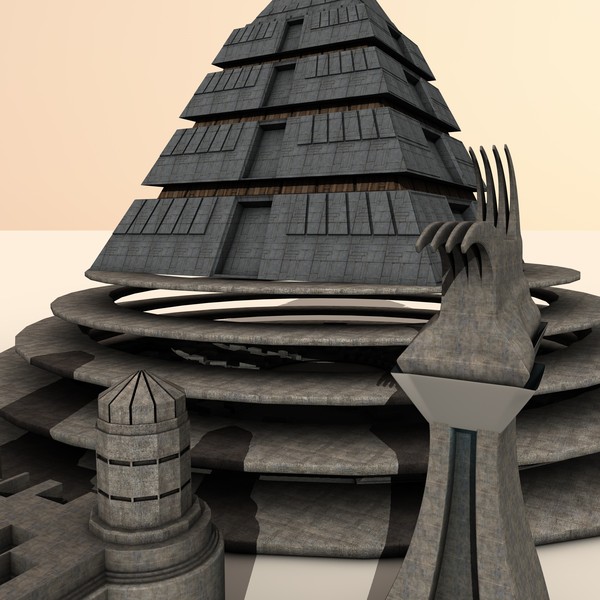 cinema4d science fiction pyramid - Futuristic Pyramid by KeremGogus