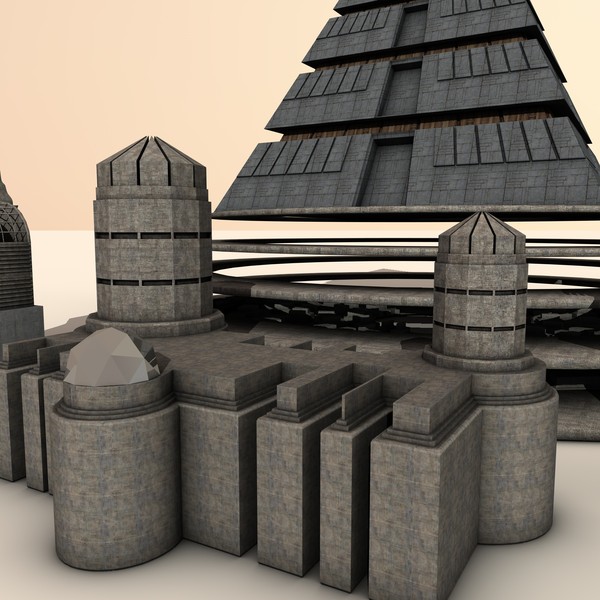 cinema4d science fiction pyramid - Futuristic Pyramid by KeremGogus