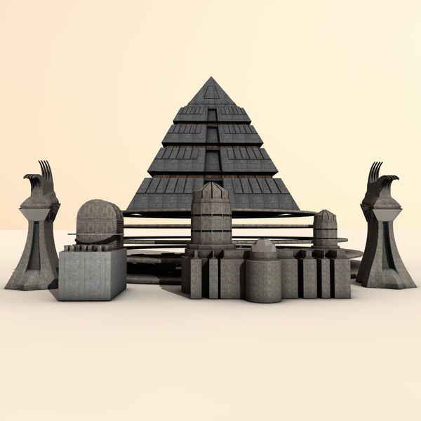 cinema4d science fiction pyramid - Futuristic Pyramid by KeremGogus