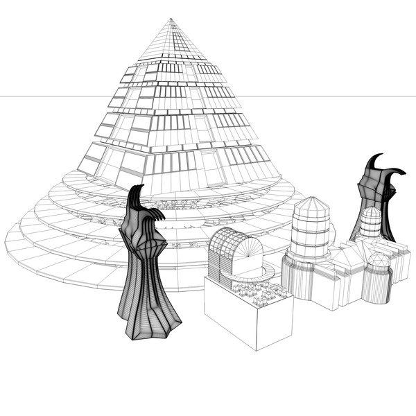 cinema4d science fiction pyramid - Futuristic Pyramid by KeremGogus