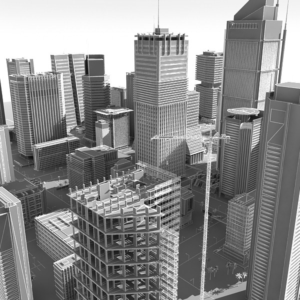 city buildings tower 3d model - White City... by Imagework