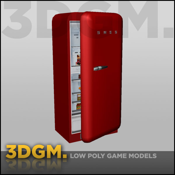 3d refrigerator real time model - refrigerator SMEG 3DGM by 3D Game Models