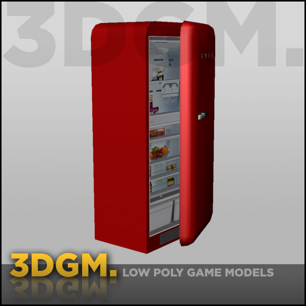 3d refrigerator real time model - refrigerator SMEG 3DGM by 3D Game Models