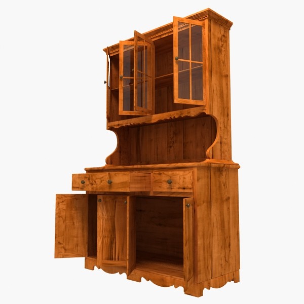 3d hutch cabinet model - Rustic Pine Hutch by Jessup3D