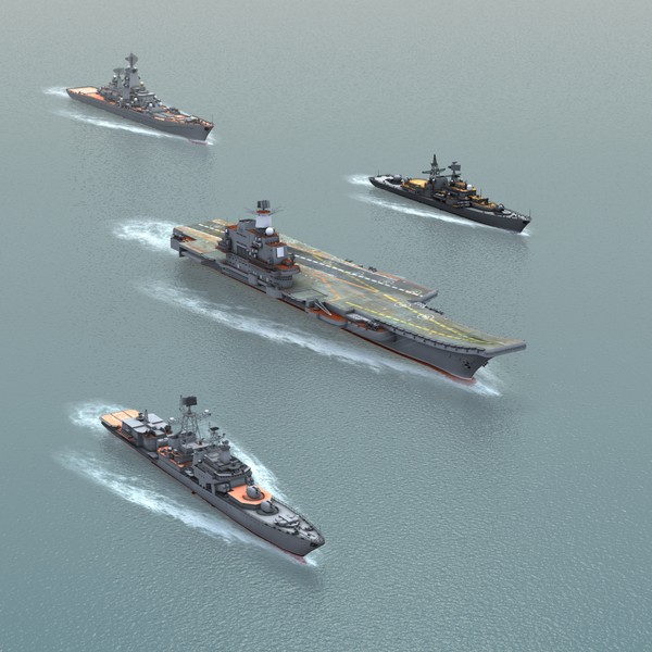 ships russian navy kuznetsov 3d obj - Russian Navy Set01... by ES3DStudios