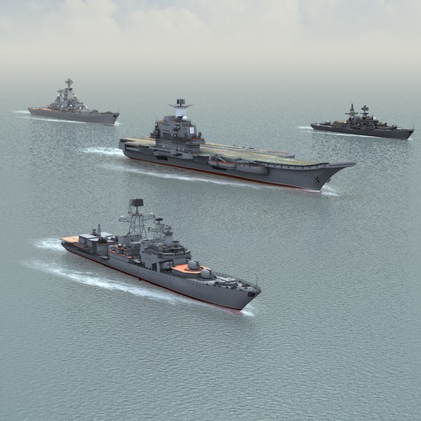 ships russian navy kuznetsov 3d obj - Russian Navy Set01... by ES3DStudios