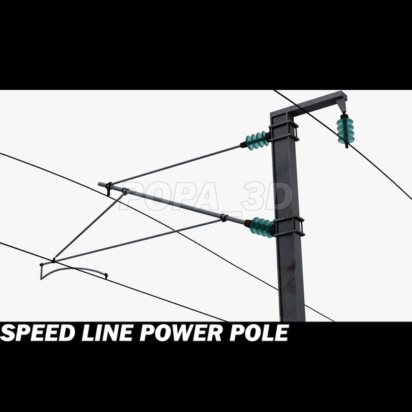 power pole 3d model - Speed Line Power Pole by POPA_3D