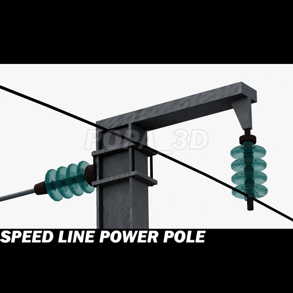 power pole 3d model - Speed Line Power Pole by POPA_3D
