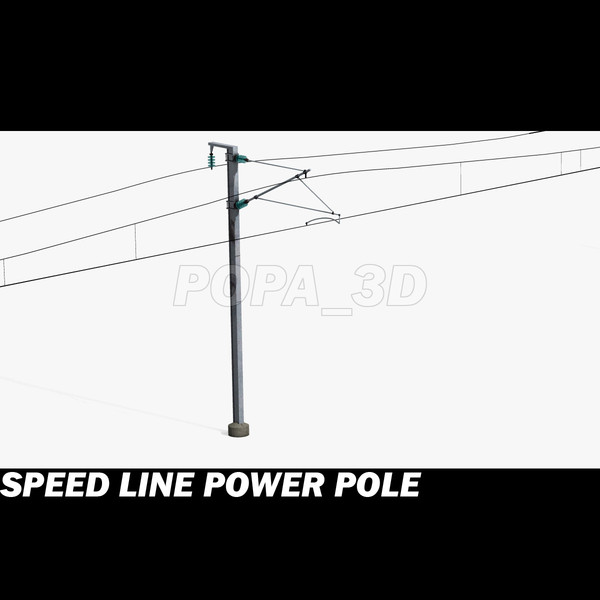 power pole 3d model - Speed Line Power Pole by POPA_3D
